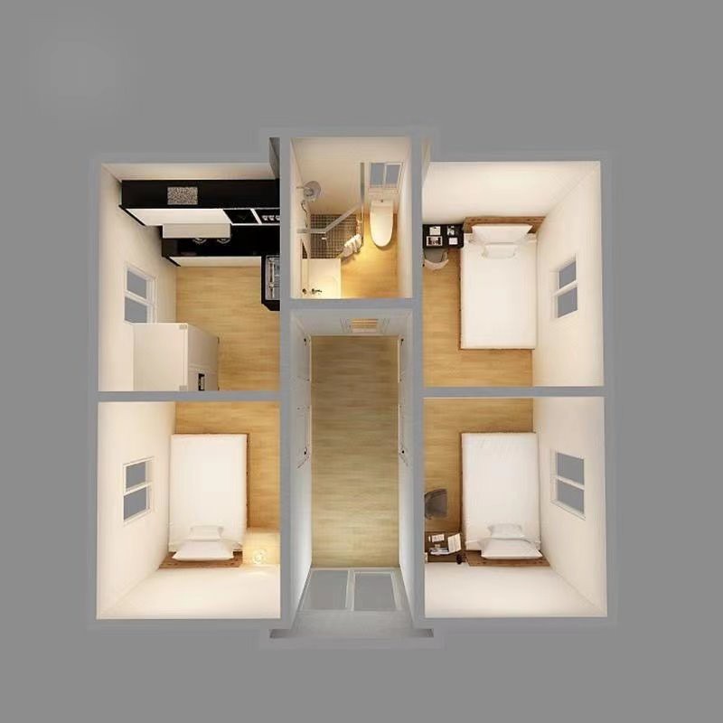 Three bedroom layout view 1