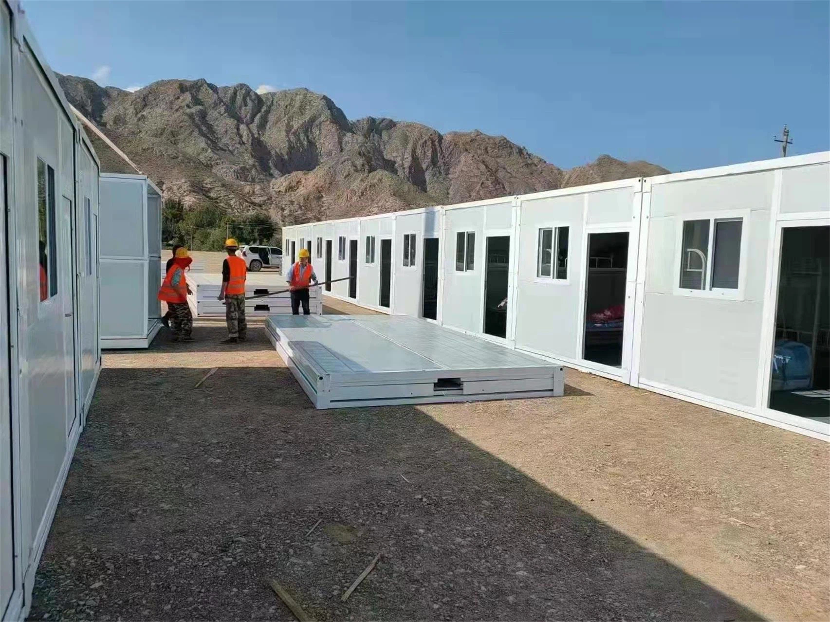 Detailed view of a container house