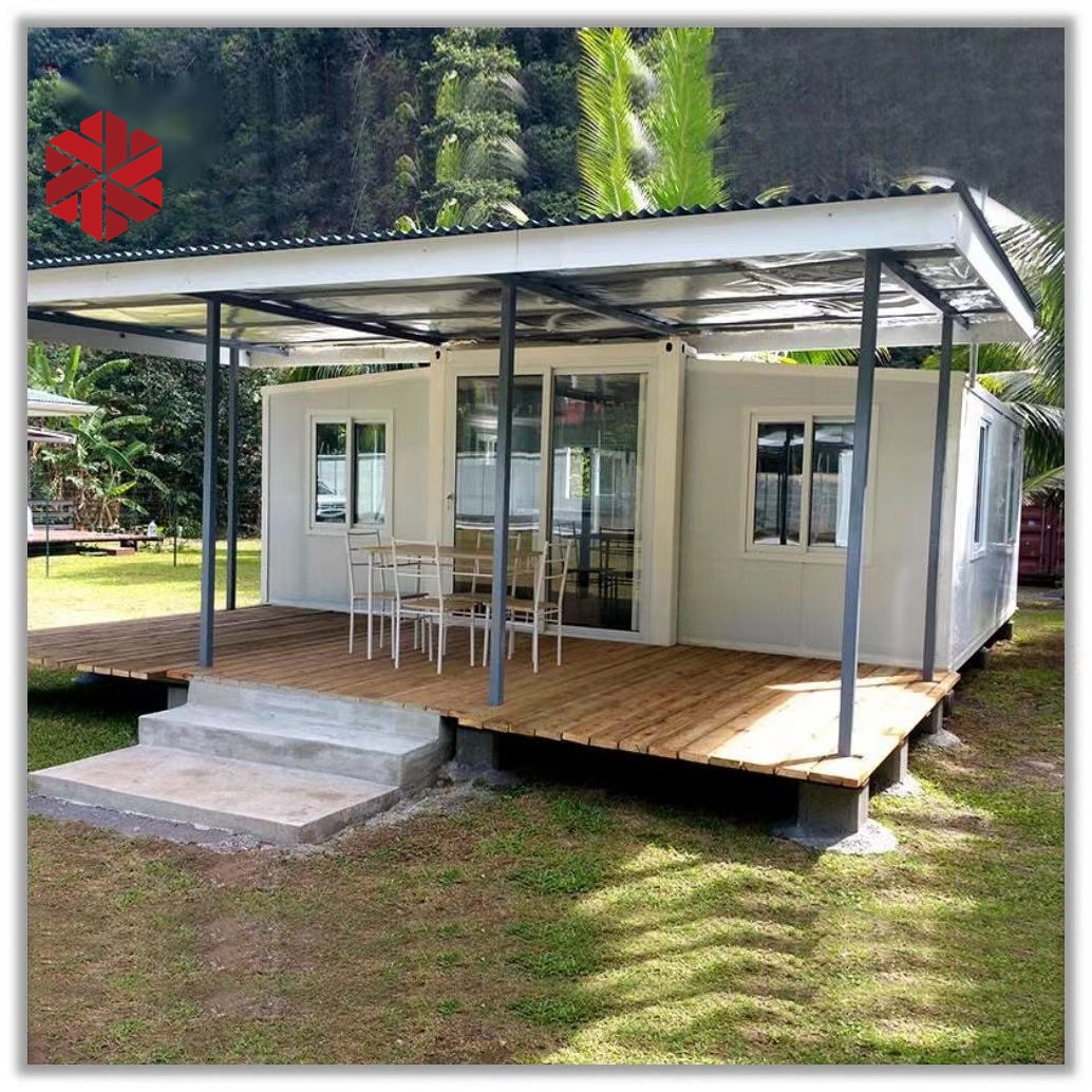 Container house campsite setup