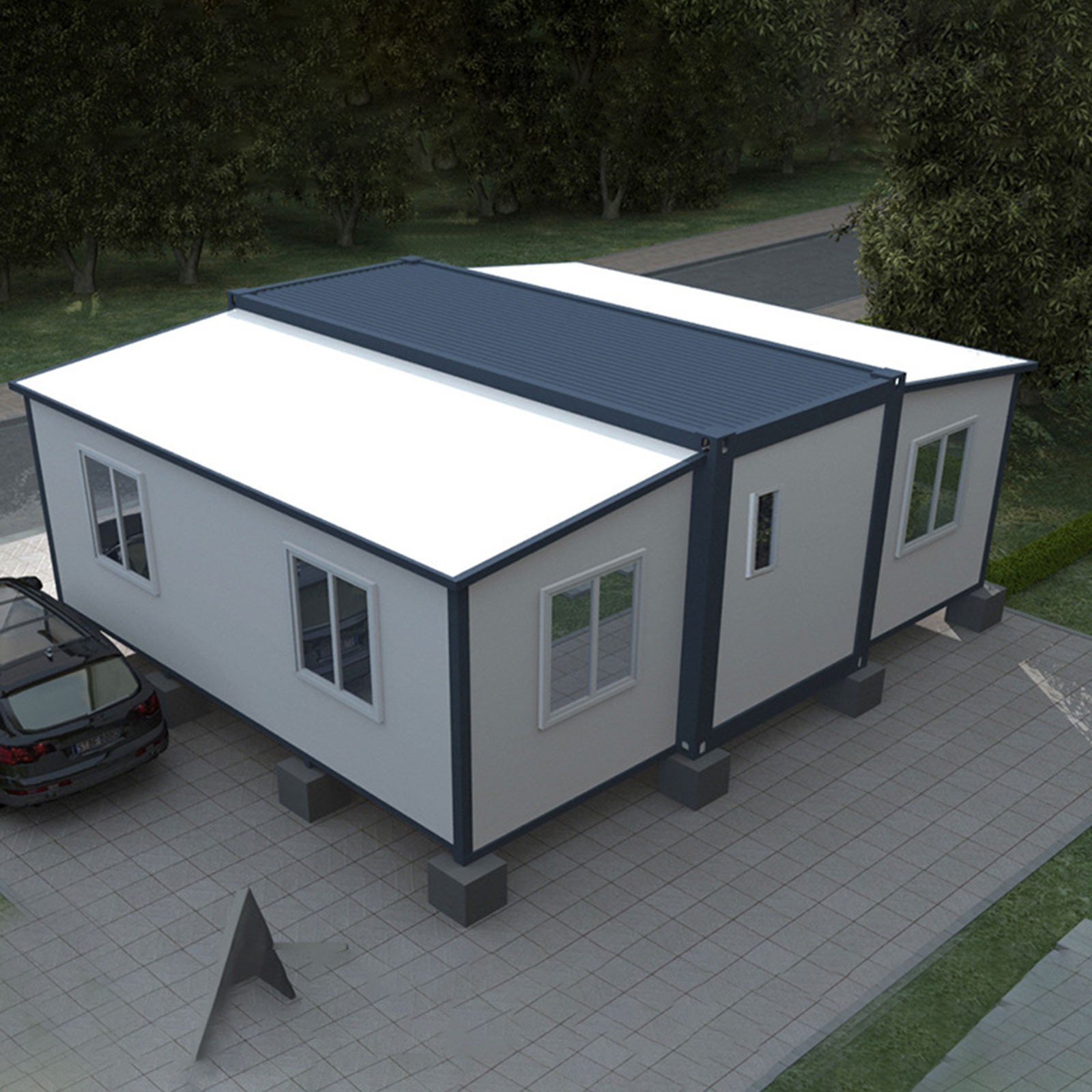 Expandable container house exterior view