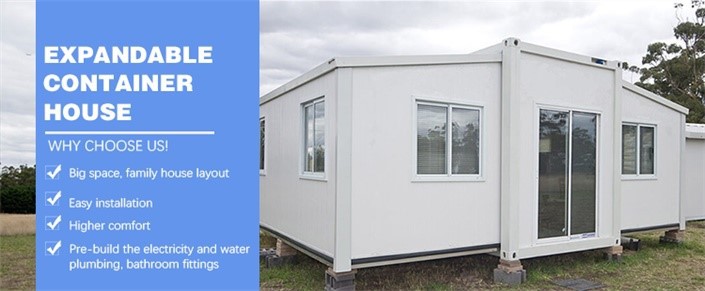 Expandable container house exterior