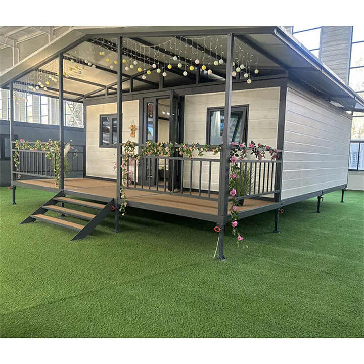 Folding expandable container house metal exterior