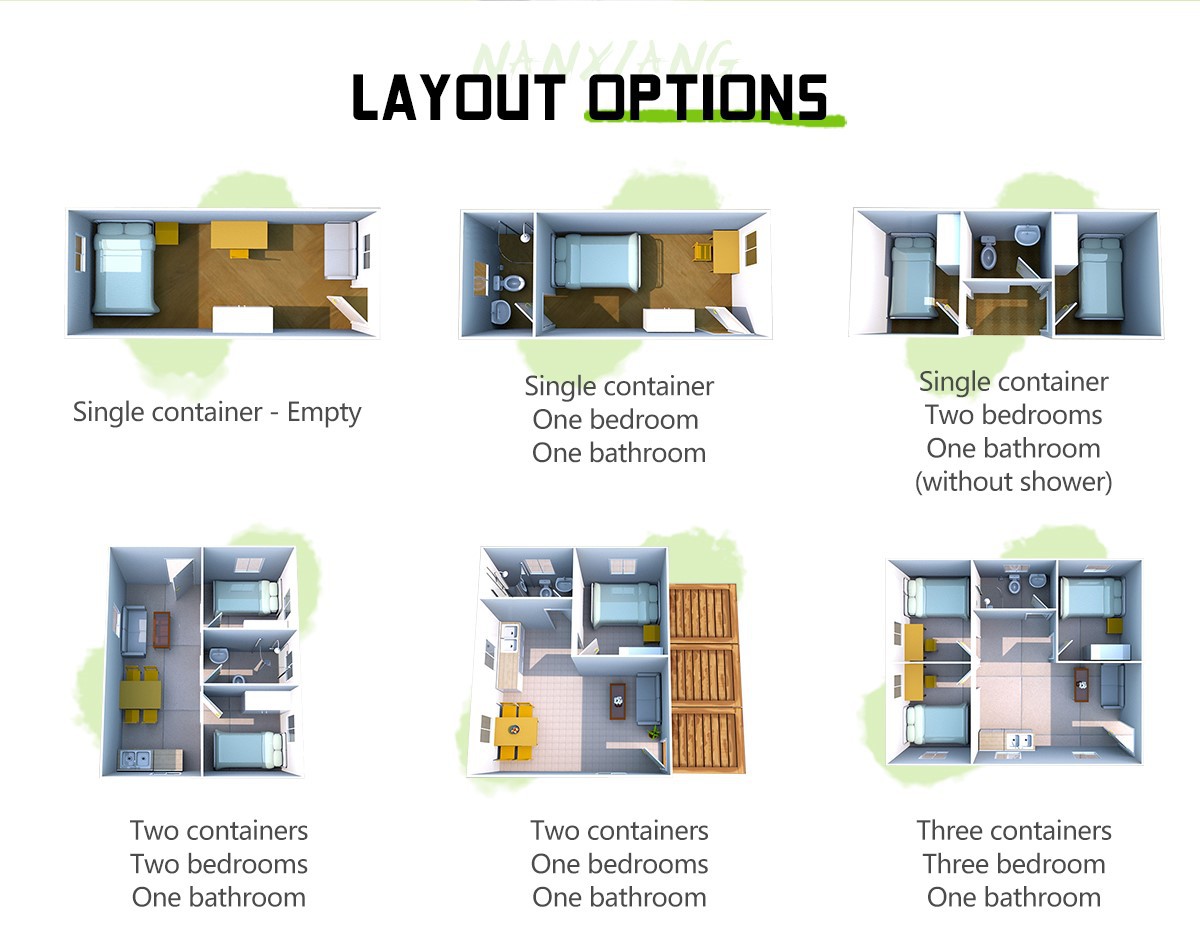 Interior of flat pack container house